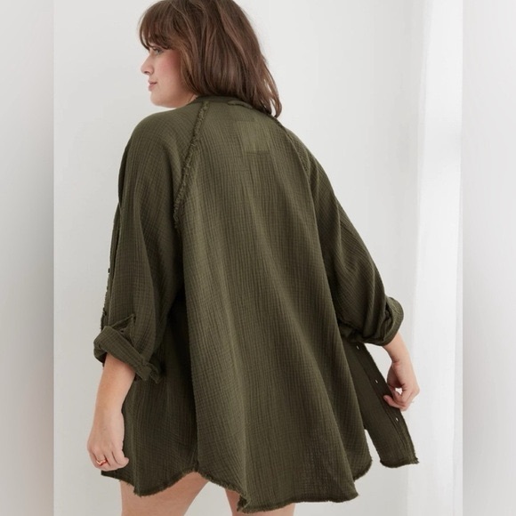 Aerie | Green Pool To Party 100% Cotton Gauzy Matching Set M/XL - Picture 2 of 8